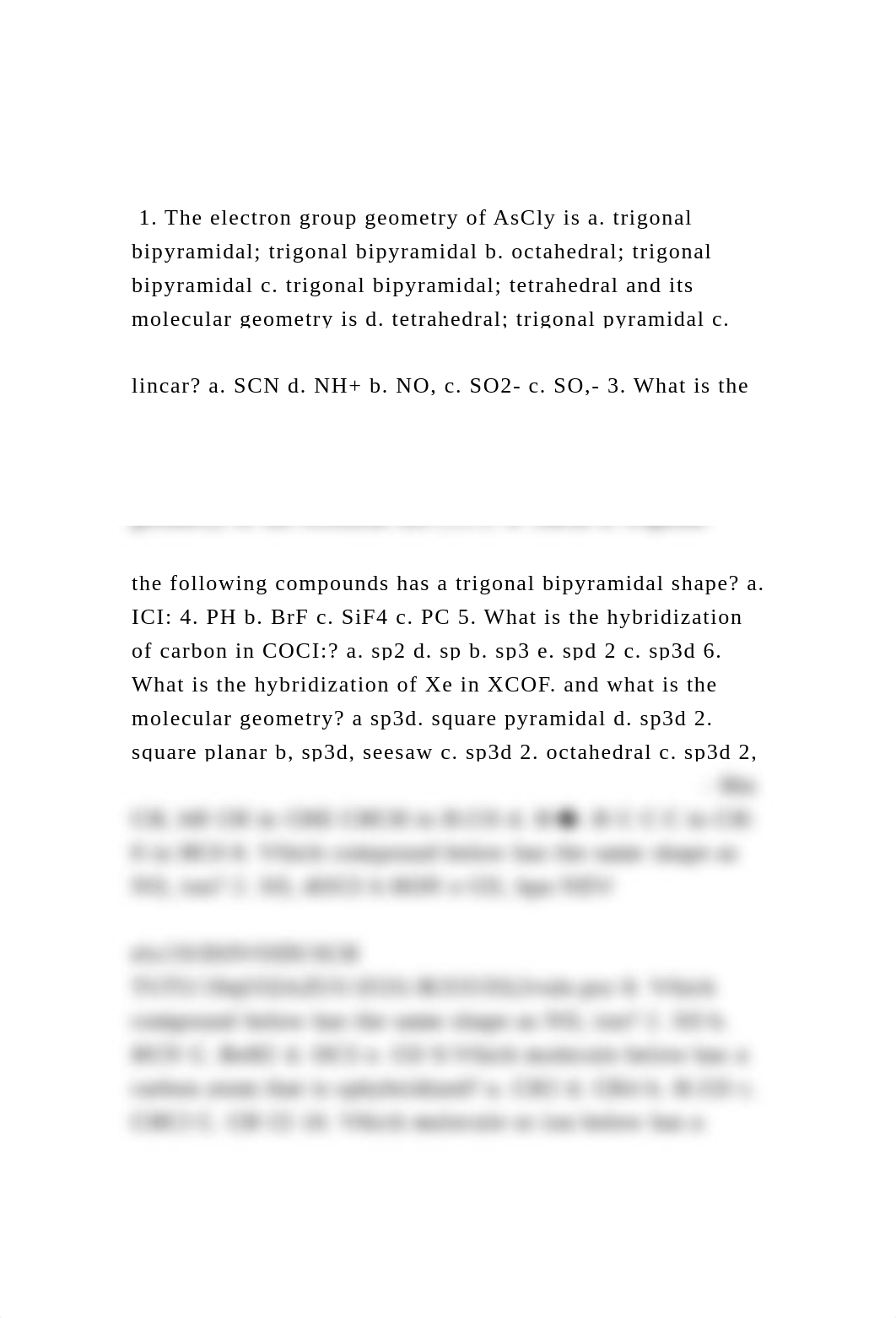 1. The electron group geometry of AsCly is a. trigonal bipyrami.docx_d0gr3pmy883_page2