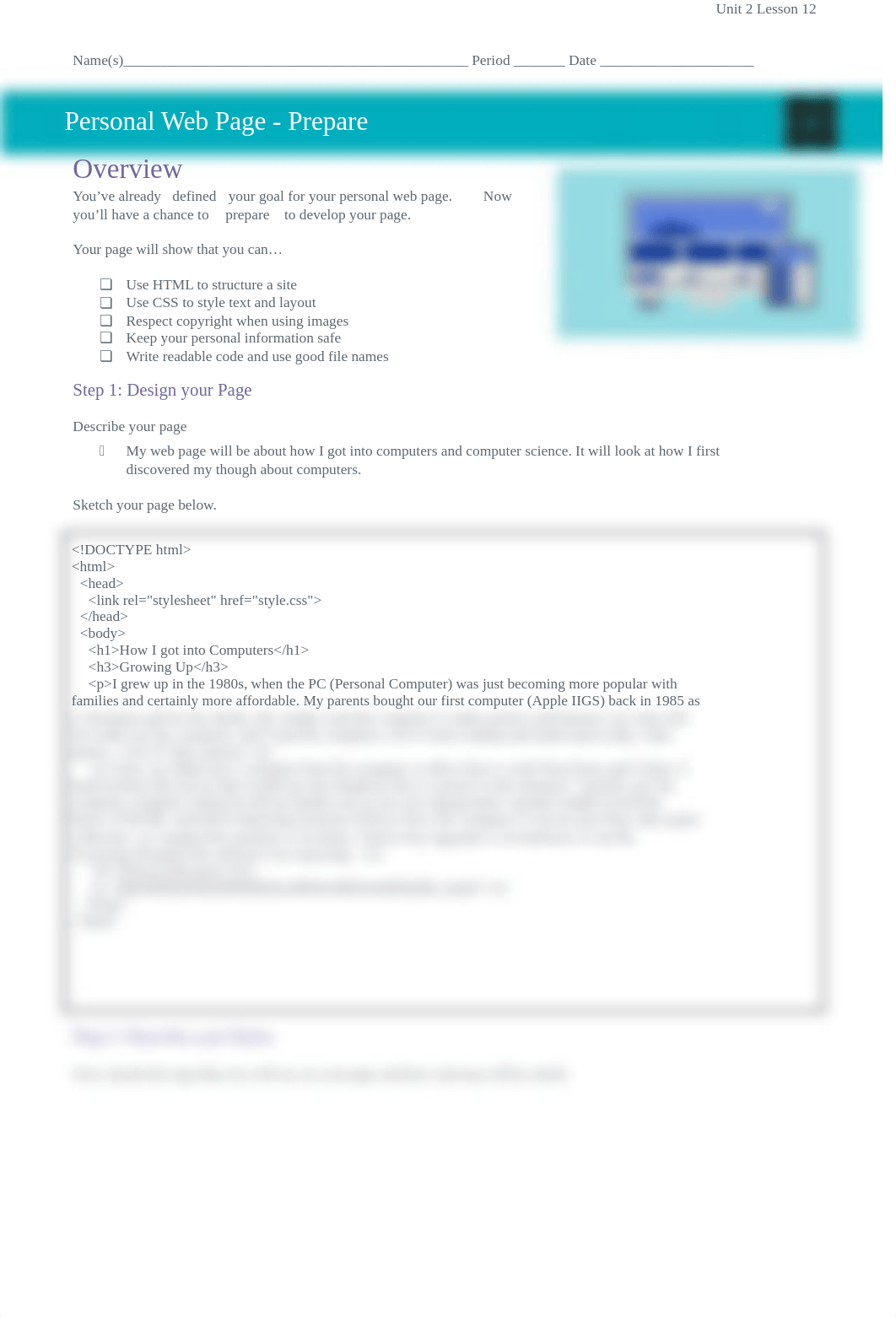 U2L12_-_Project_Guide_-_Personal_Web_Page_-_Prepare.docx_d0gtr3i1brg_page1