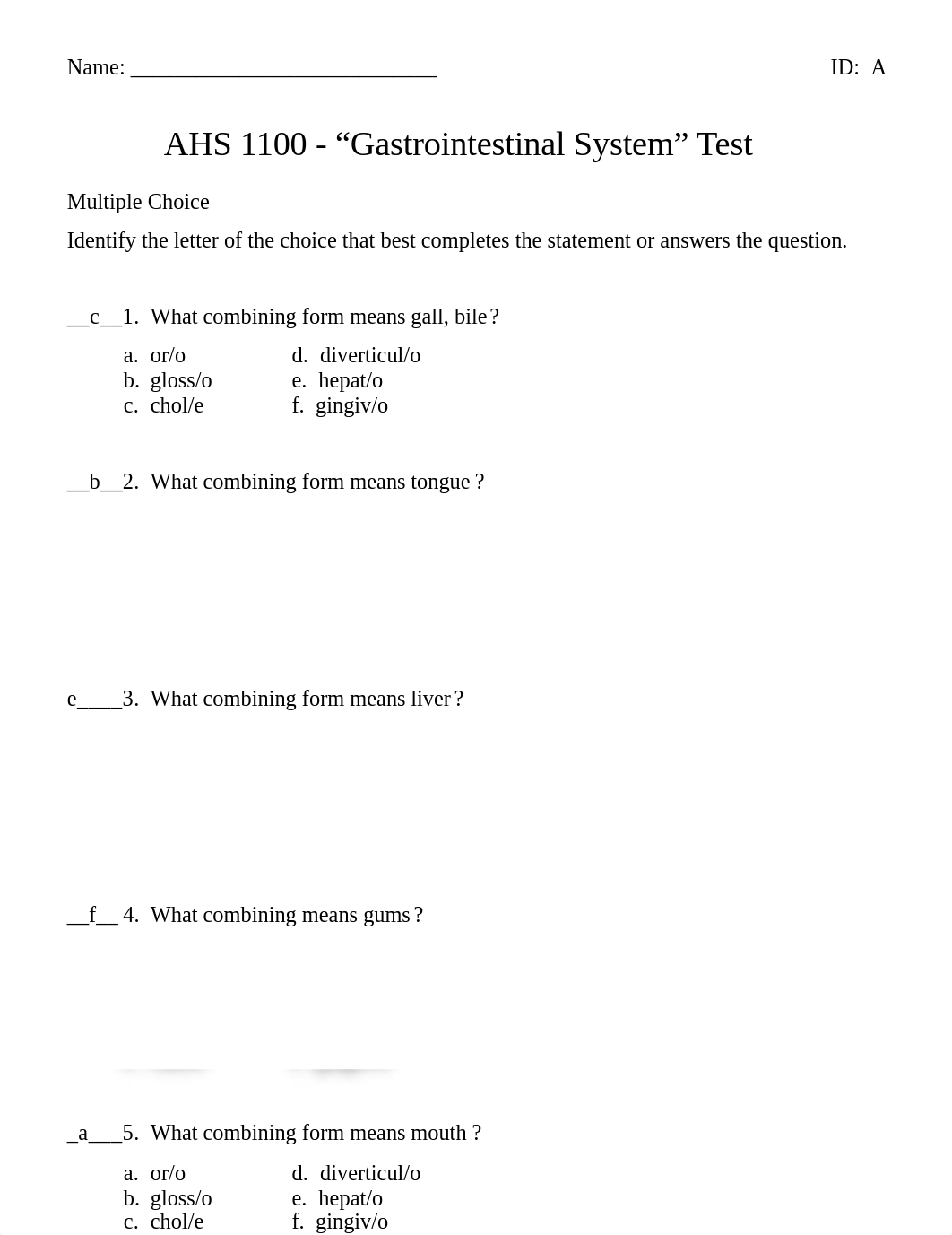 ashley croft AHS 1100 L-5 Gastrointestinal Test A DD.docx_d0gwx603u8l_page1