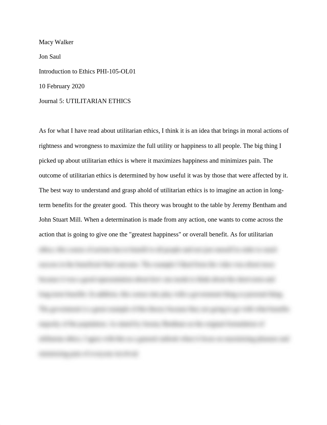 Journal 5 UTILITARIAN ETHICS - Macy Walker.docx_d0he3w7yj7j_page1