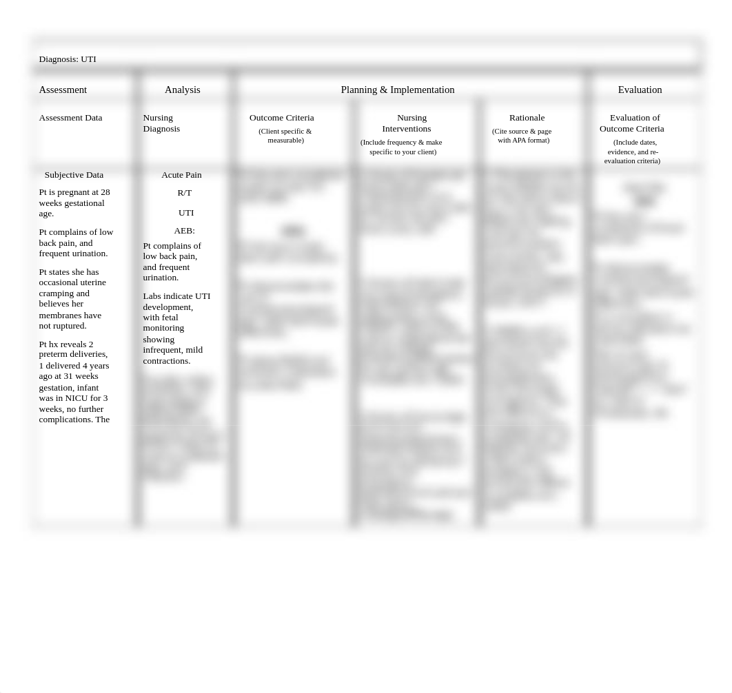 Clinical Care Plans Acute pain and Anxiety.docx_d0hhlmn9dcj_page1