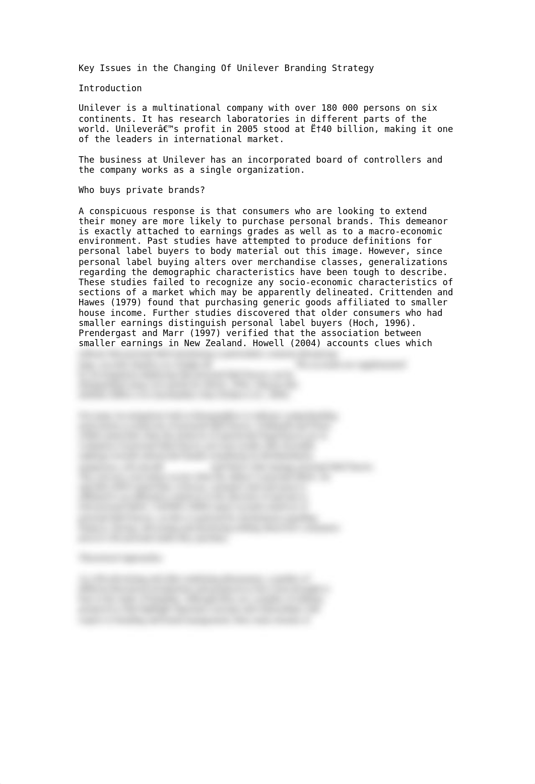 Key Issues in the Changing Of Unilever Branding Strategy  essay.doc_d0hmmhvkl35_page1