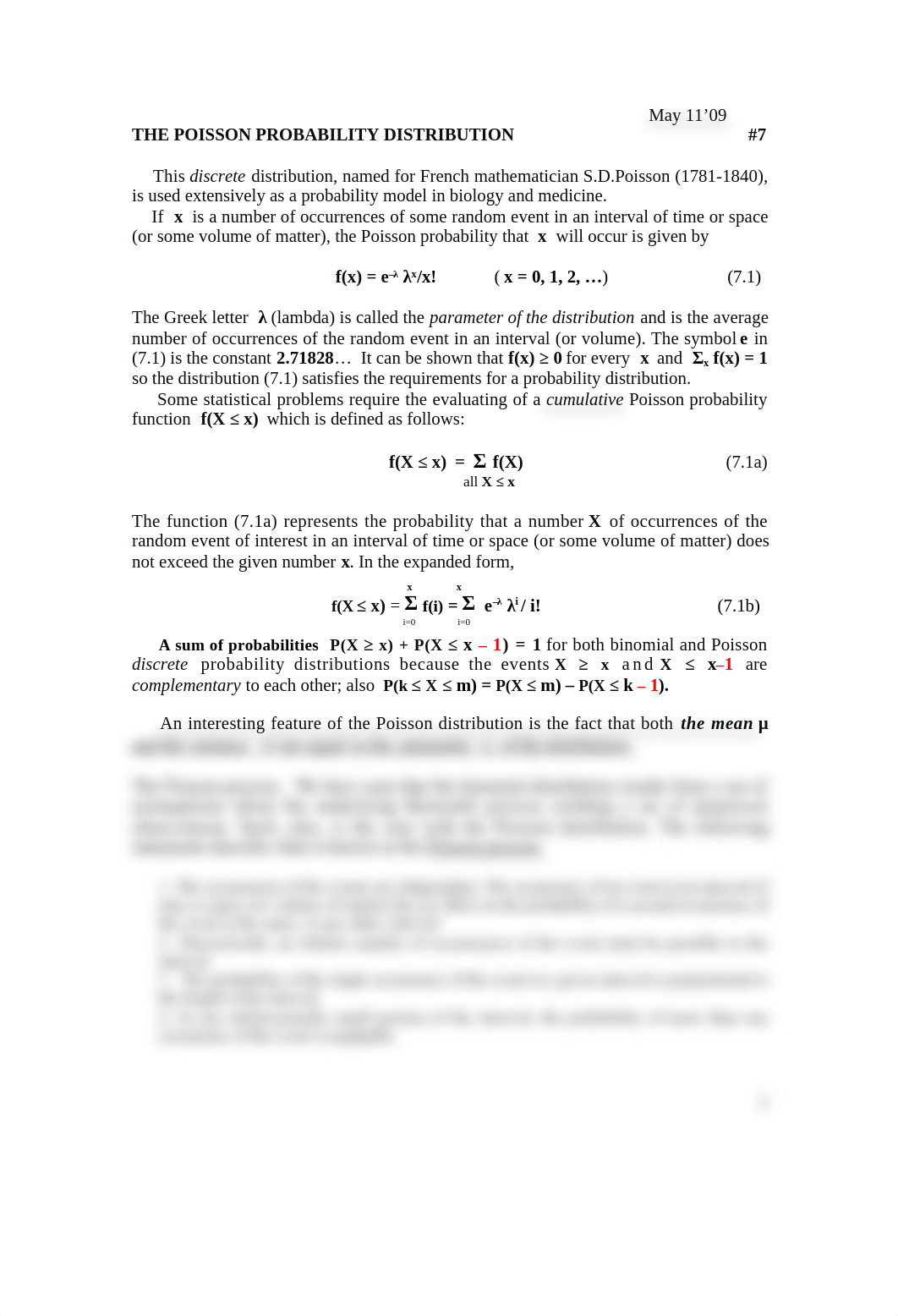 Handout_7 THE POISSON DISTRIBUTION_d0hxg8iu5mw_page1