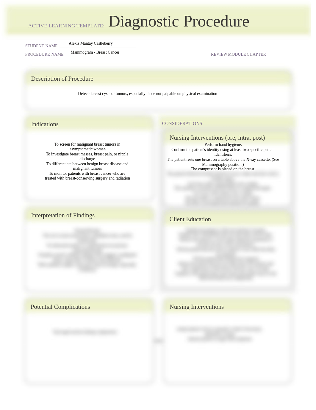 Mammogram - Diagnostic Procedure Template.pdf_d0i76k9qze4_page1