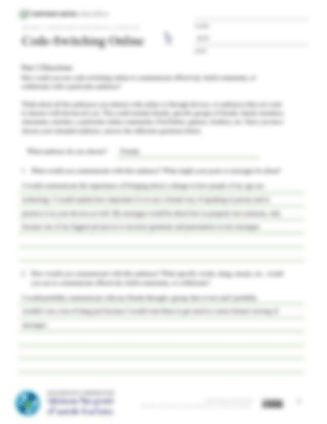 Connecting with Digital Audiences - Code-Switching Online Student Handout.pdf_d0i9n1u0x2k_page3