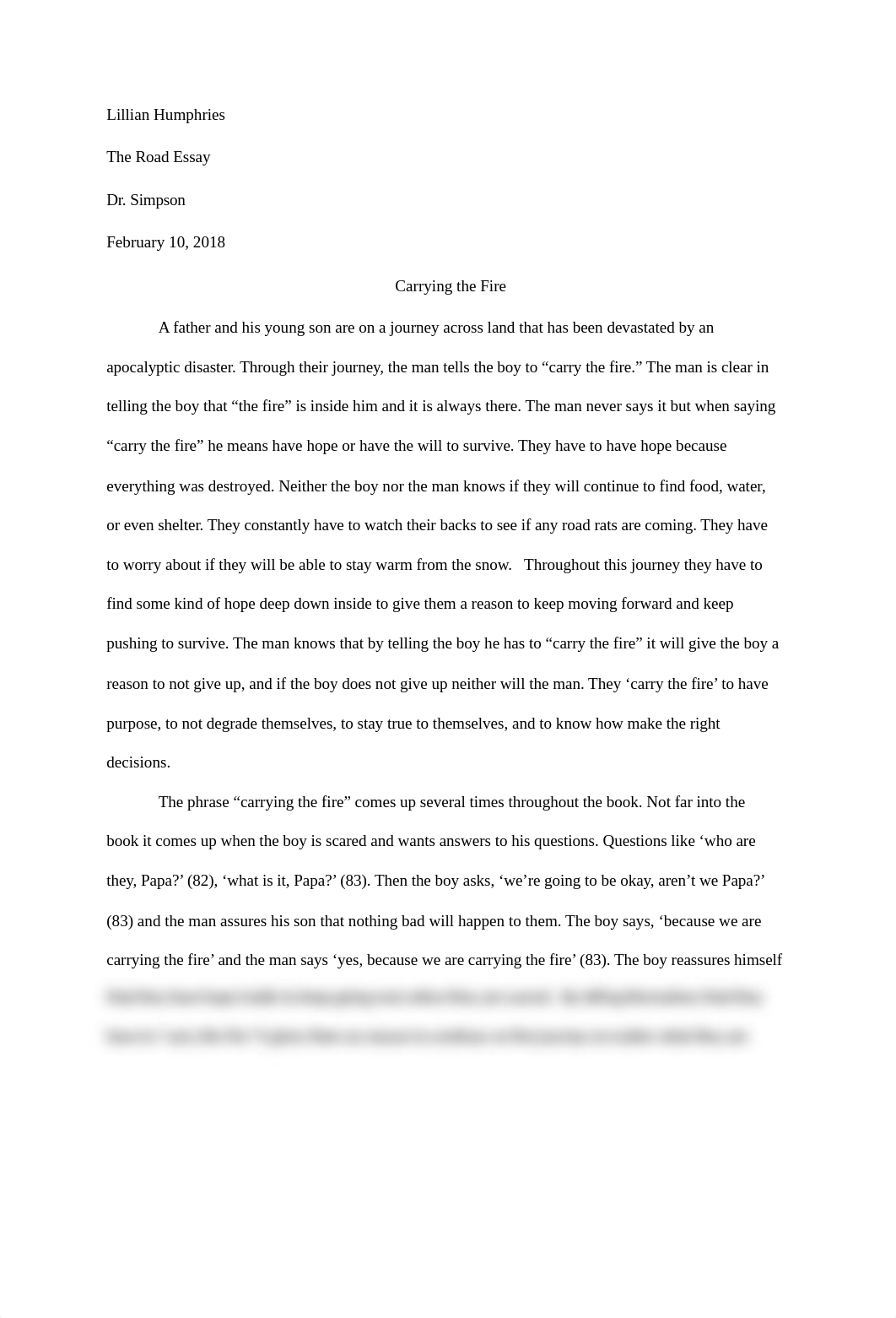 The Road Final Essay.docx_d0igyotn1w5_page1