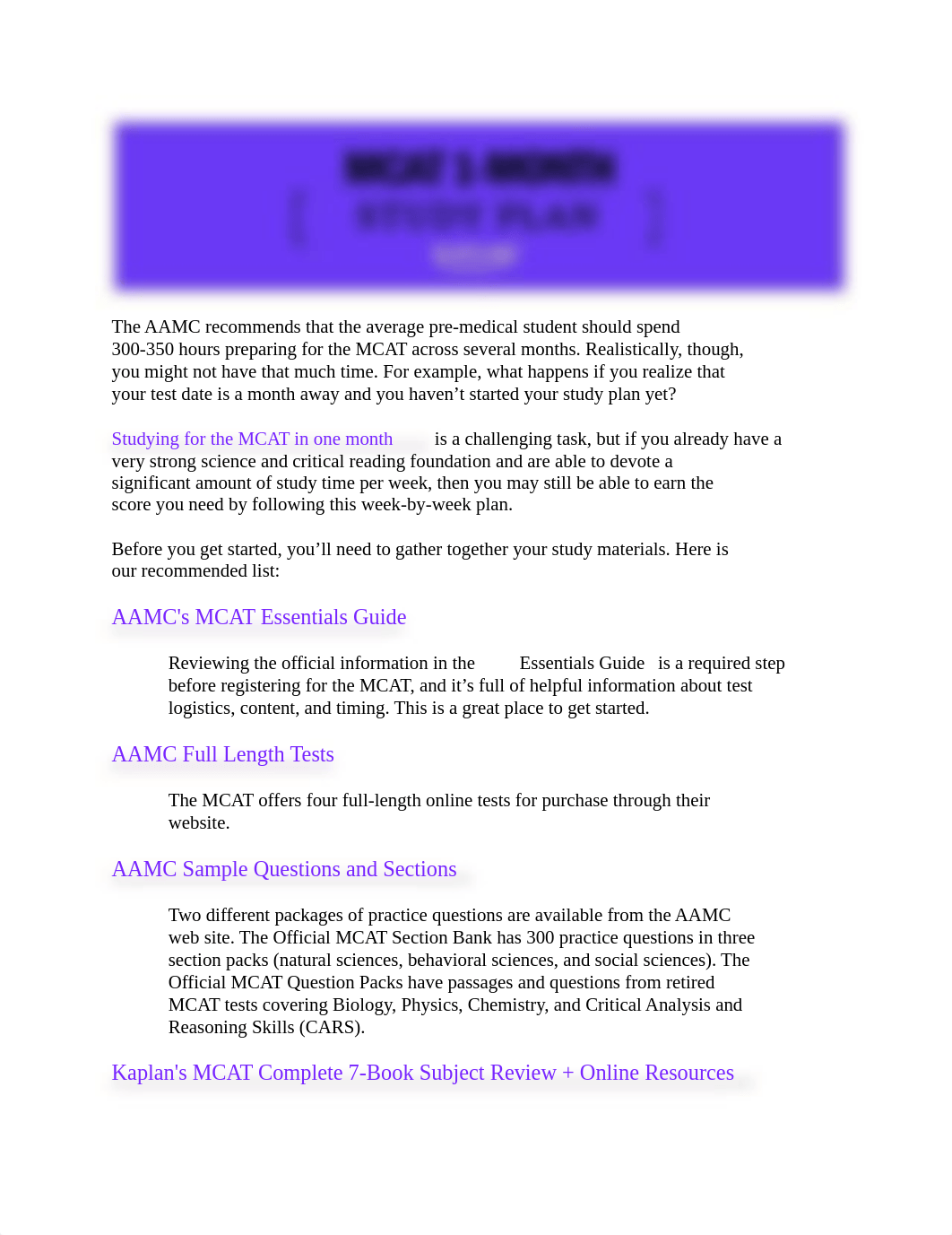 Kaplan's 1-Month MCAT Study Plan.pdf_d0ikd7v3ly3_page1