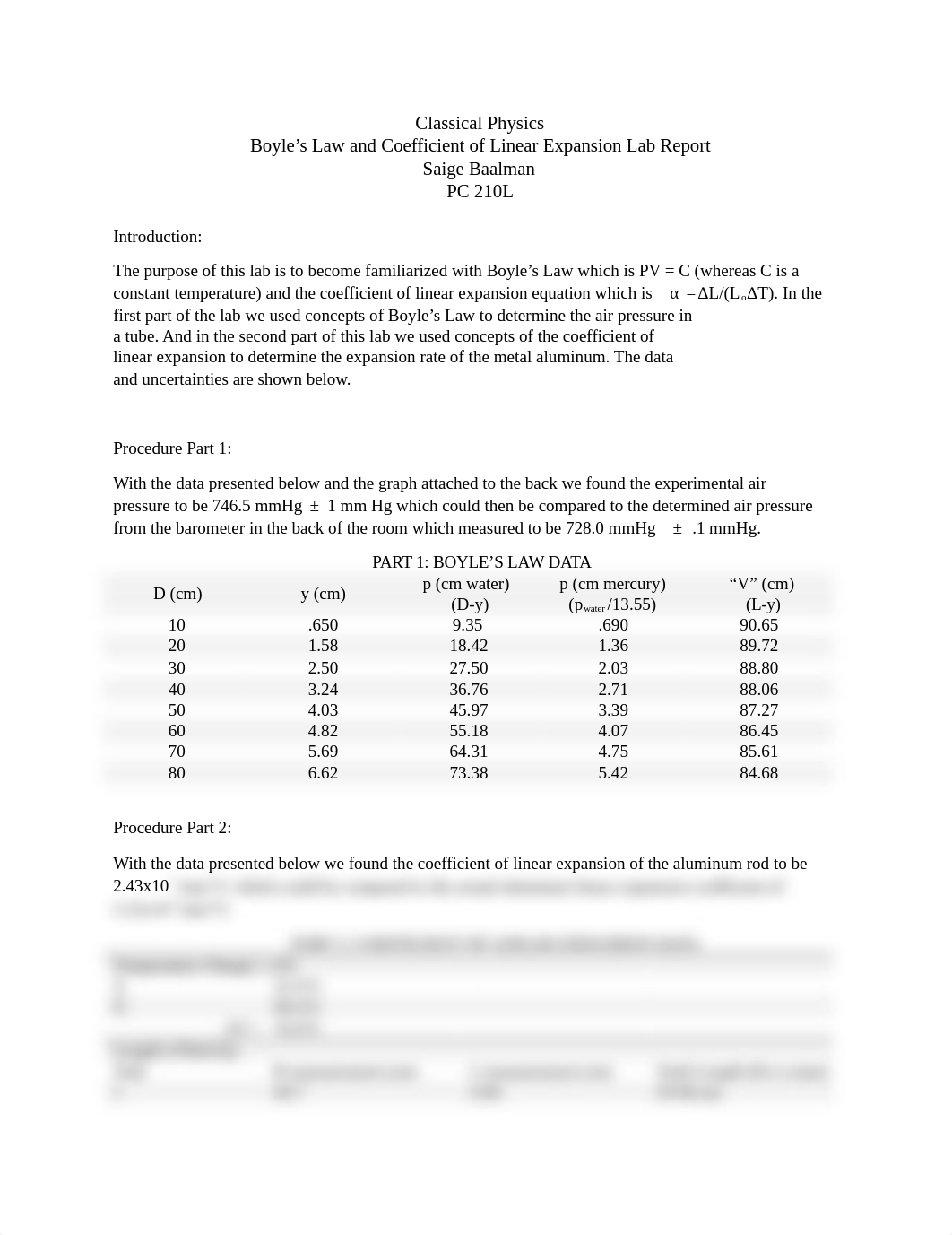 Boyle's Law and Coeffient of Linear Expansion Lab Report.docx_d0im9dluje0_page1