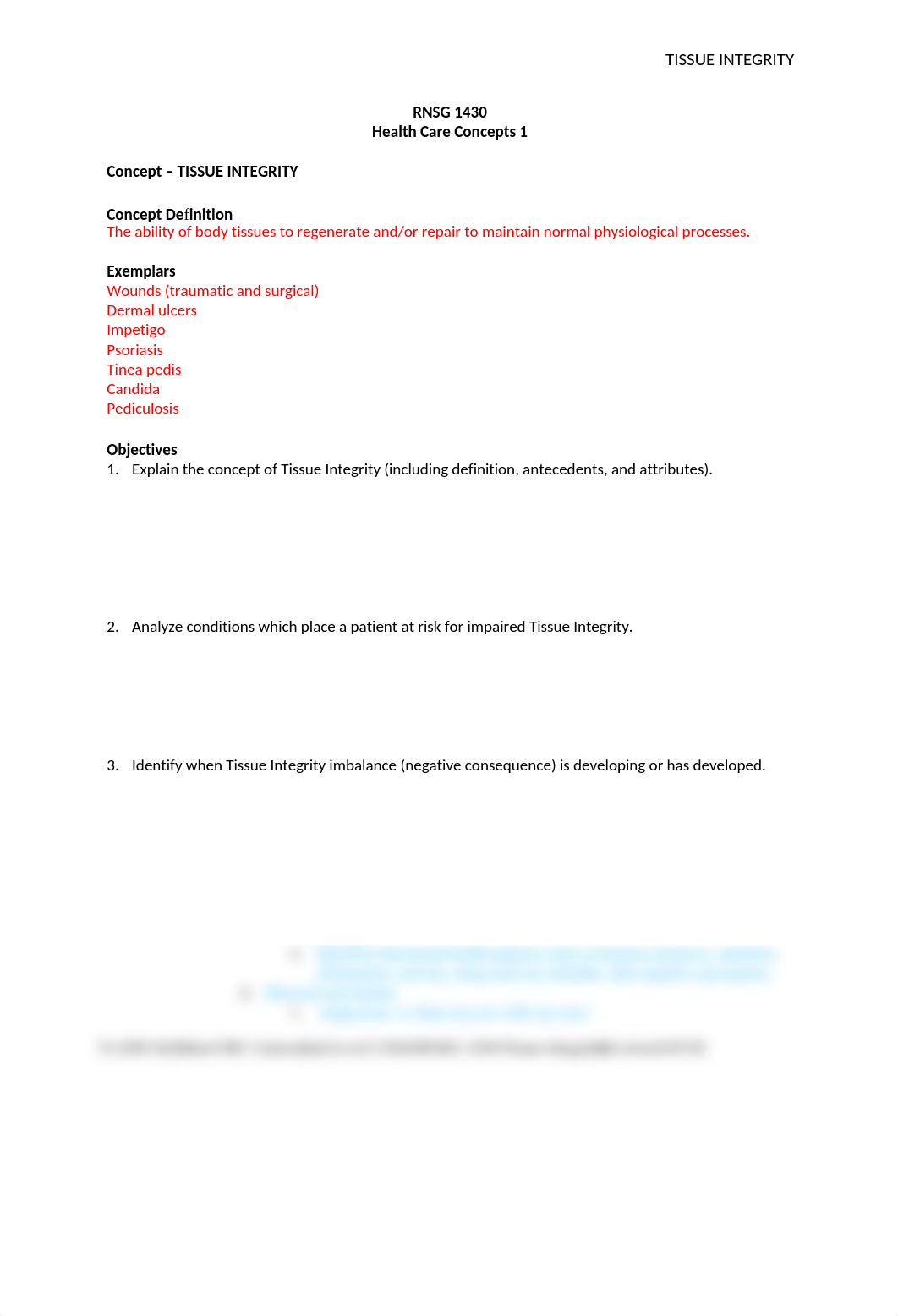 Tissue Integrity Level I RNSG 1430.docx_d0irfedtf97_page1