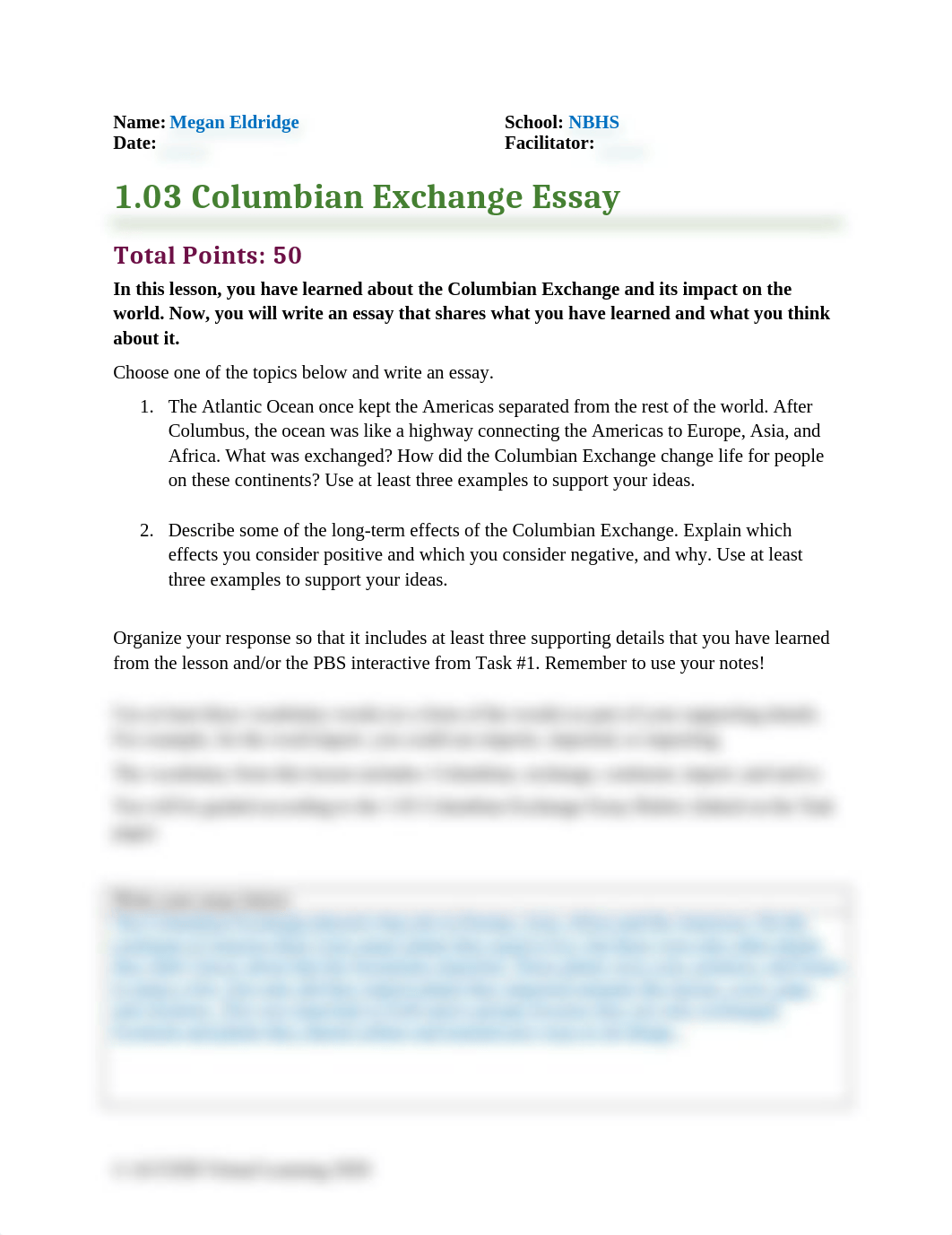 columbian exchange essay.docx_d0j733vbflr_page1