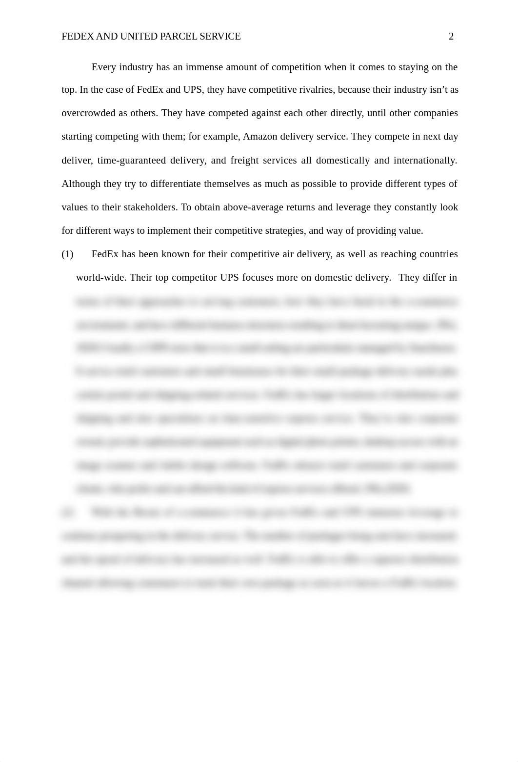 FedEx and United Parcel Service UPS Maintaining success while competing aggressivley.docx_d0jacuoqb4t_page2