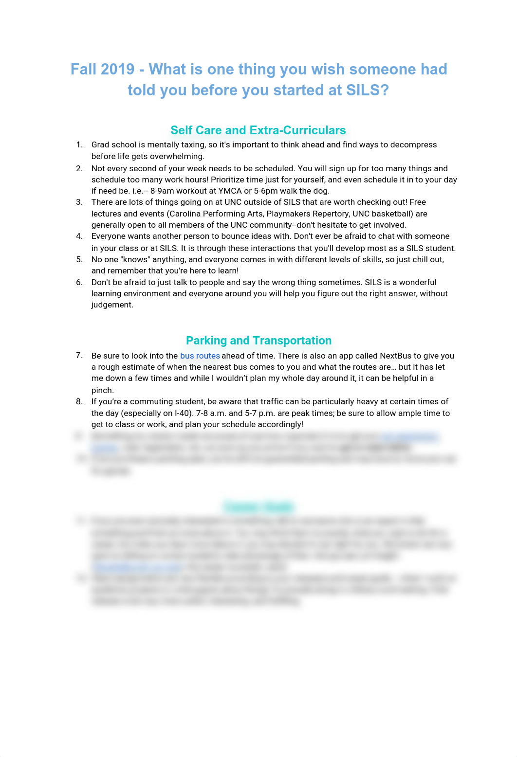 Fall 2019-What is One Thing You Wish You Knew Before Starting SILS_.pdf_d0k70n0am4i_page1