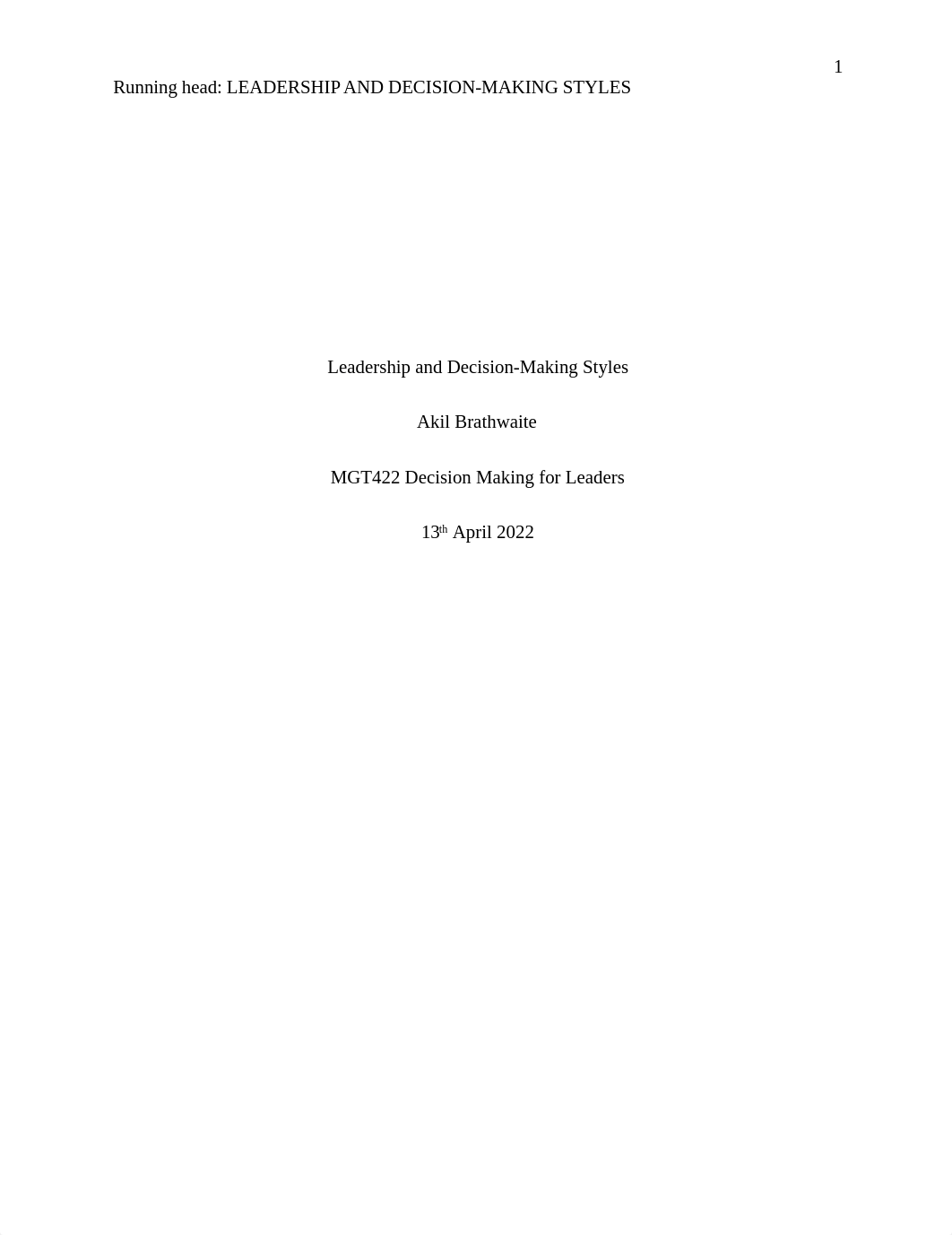 Leadership and Decision-Making Styles Module 4 - Case.docx_d0k82vgvs5q_page1