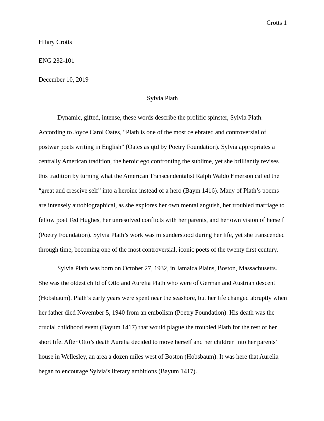 American Literature 2-Sylvia Plath Short Essay.docx_d0kadelyrvt_page1