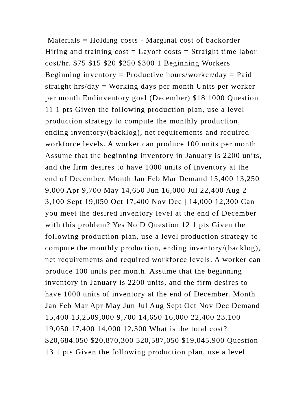 Materials = Holding costs - Marginal cost of backorder Hiring and tra.docx_d0km81vj43r_page2