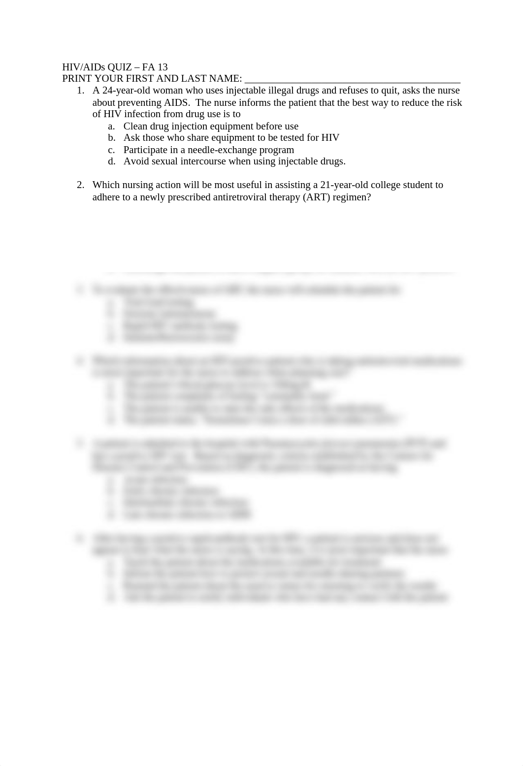 NRS 211 Week 13 HIV quiz_d0l89h7bfnj_page1