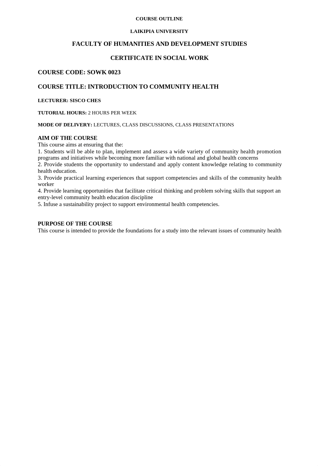 INTRODUCTION TO COMMUNITY HEALTH COURSE OUTLINE CERTIFICATE IN SOCIAL WORK_d0lo93lw4im_page1