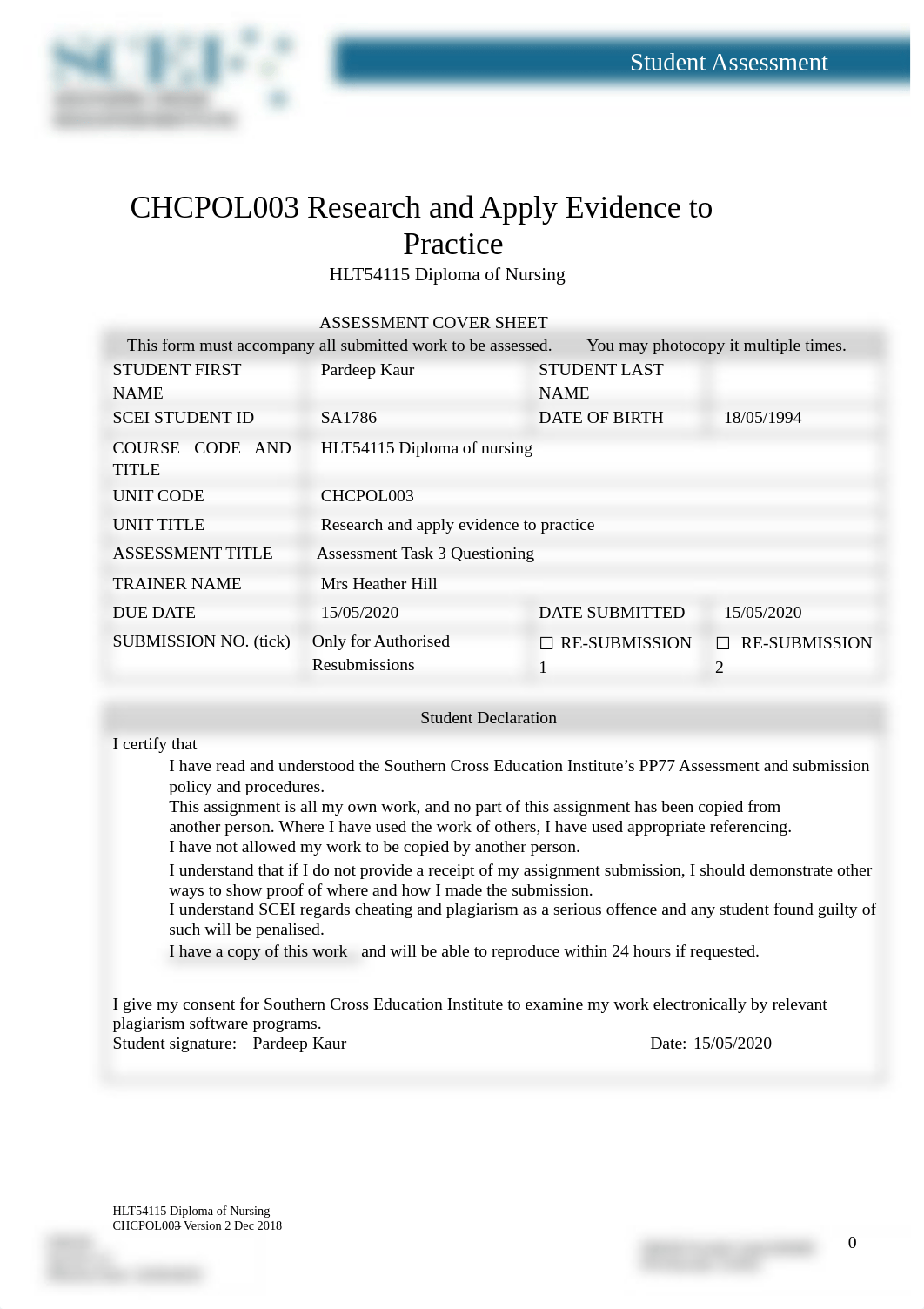 PardeepKaur SA1786 CHCPOL003 Student Assessment Task 3.pdf_d0lsltr86e5_page1