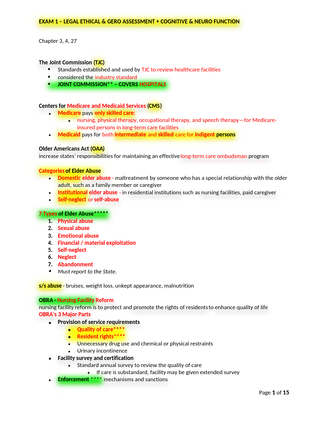 N212 GERO EXAM 1 REVIEW HIGHLIGHTED MOMEMNTS.docx_d0mm6qzp96s_page1