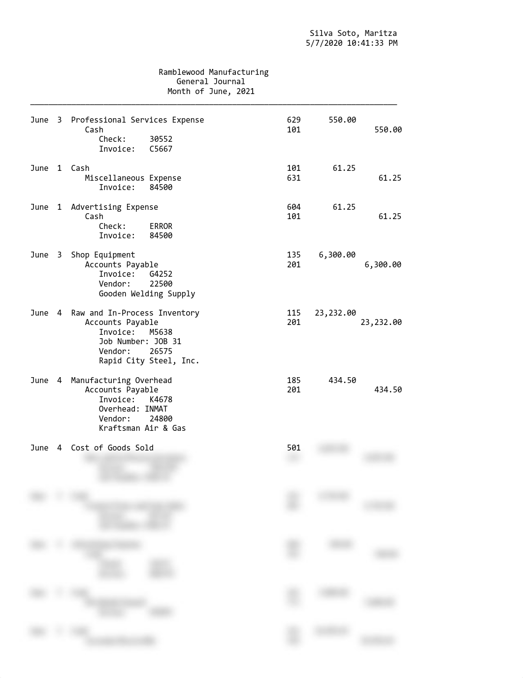 Ramblewood Maunuf. Week 1 gen ledger.pdf_d0ohh3tbw35_page1