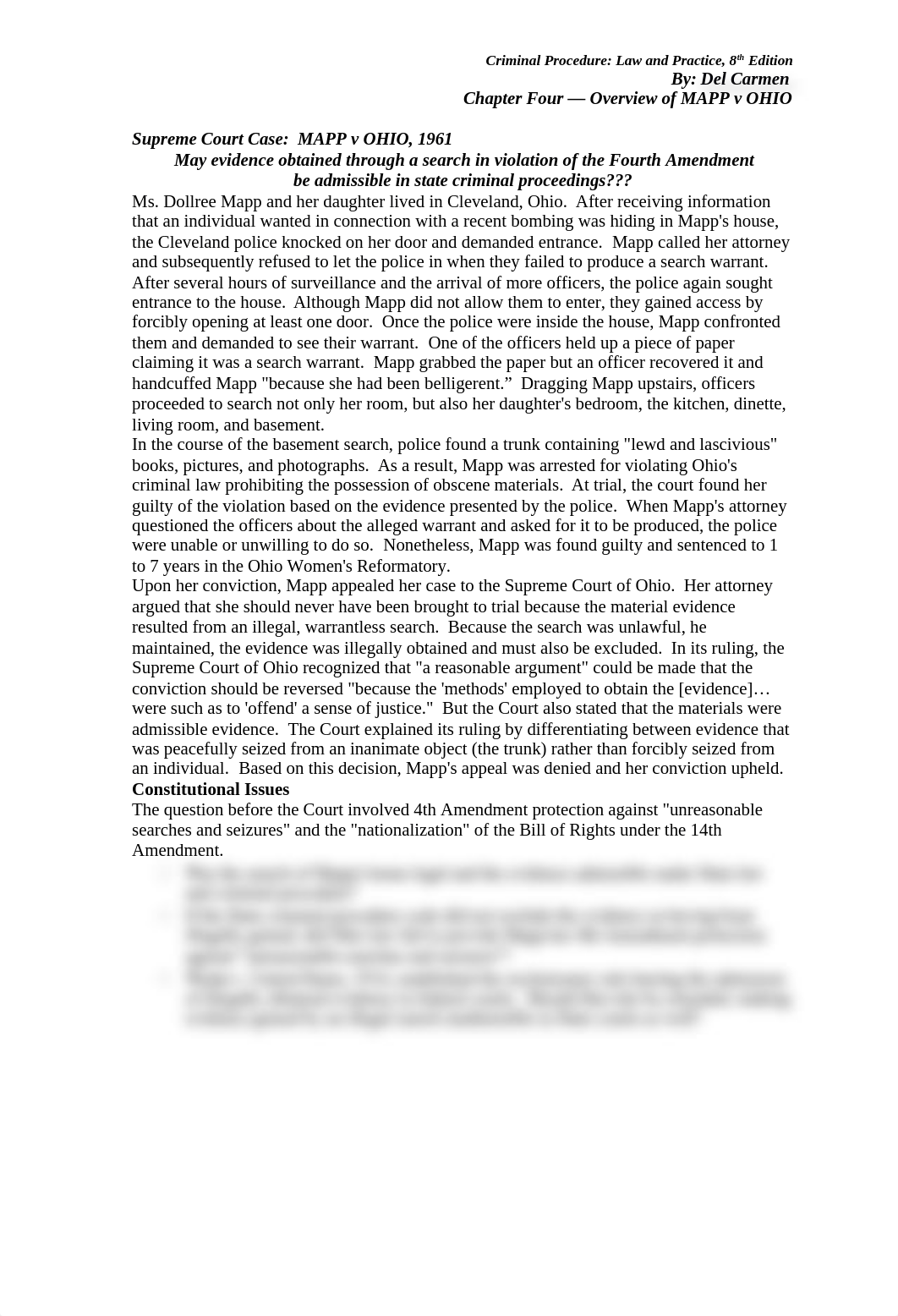 Criminal Procedure=Chp 4=Overview of Mapp v Ohio, 8th ed DelCarmen_d0oj2vtsdm7_page1