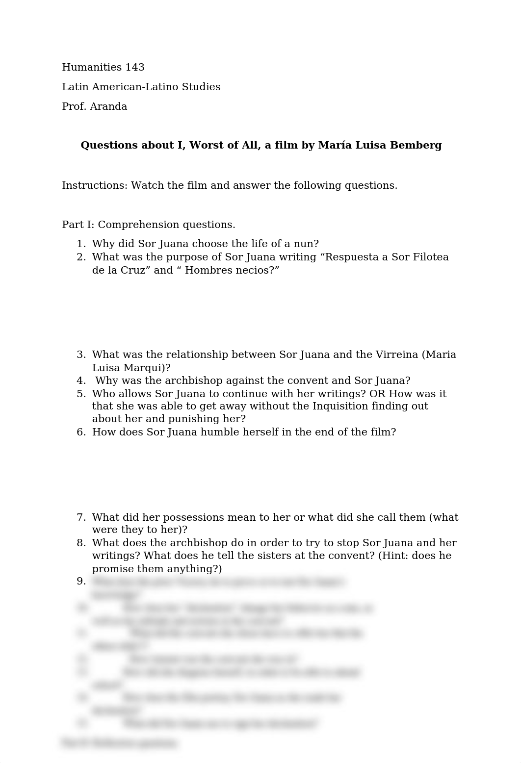 Humanities 143 Sor Juana Film Questions.docx_d0onj5tjaue_page1