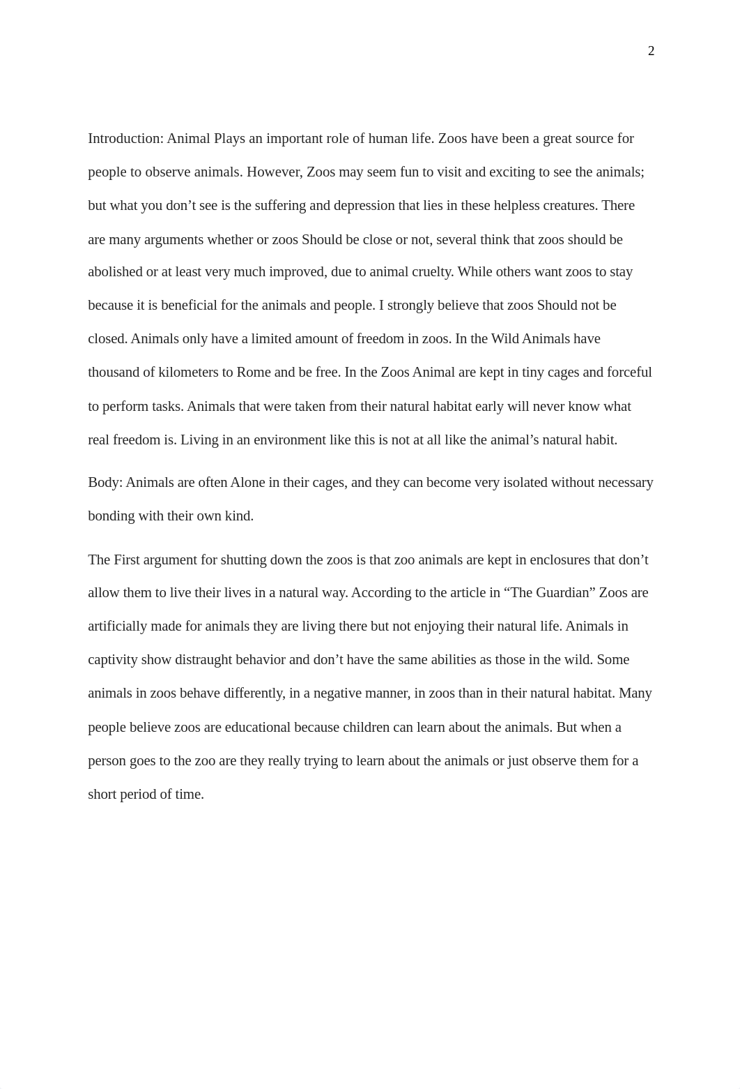 why zoos should be close essay final.docx_d0oud9jurv2_page2