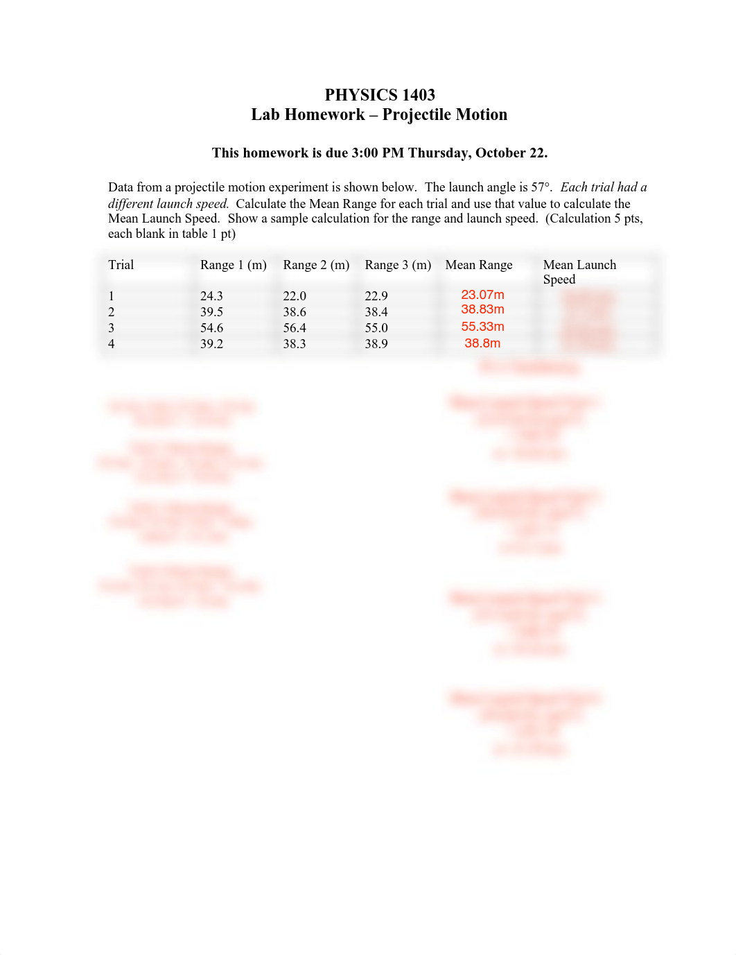 PHYSICS 1403 - Lab Homework - Projectile Motion Fall 2020 Version B.pdf_d0ptxy60t2g_page1