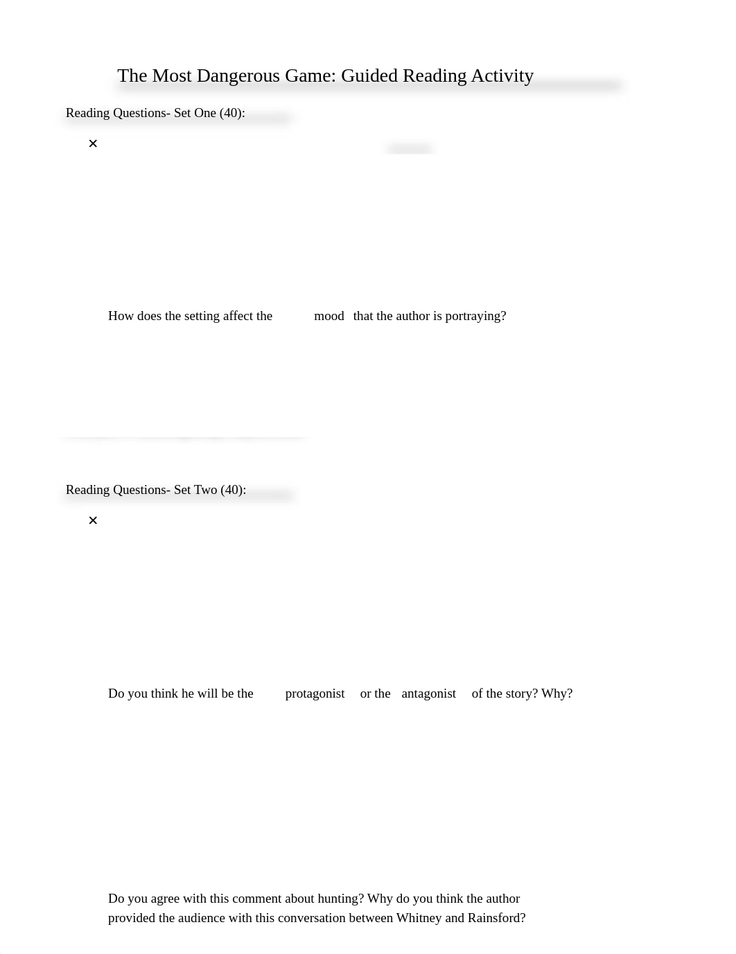 Copy of The Most Dangerous Game Guided Reading Sheet_d0pyzr63k0v_page1