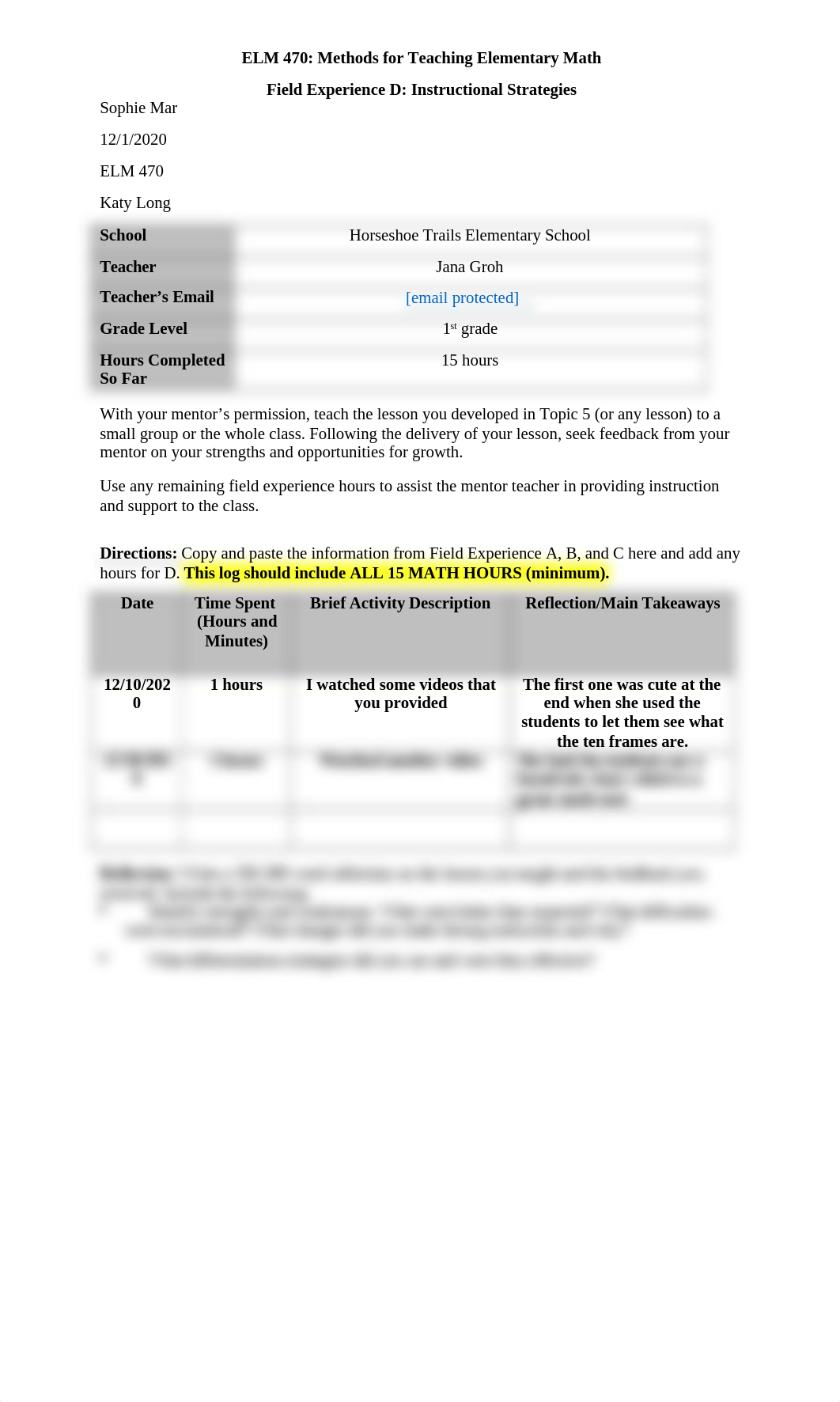 ELM 470 Field Experience D - Instructional Strategies Template.docx_d0q3mtq1w55_page1