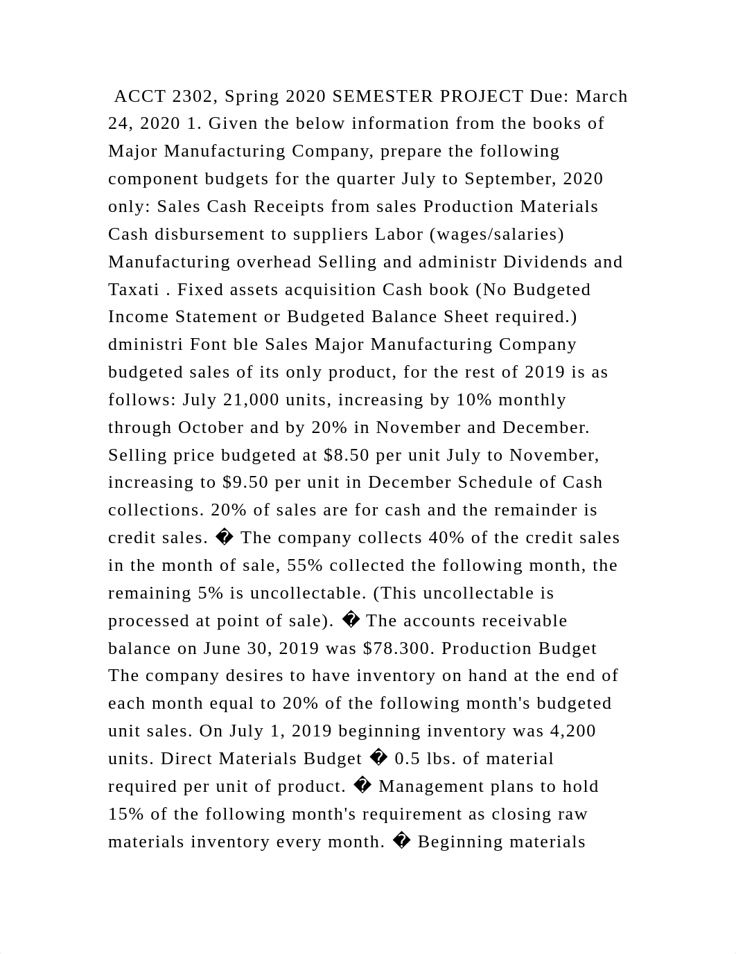 ACCT 2302, Spring 2020 SEMESTER PROJECT Due March 24, 2020 1. Given .docx_d0qro7rjnce_page2