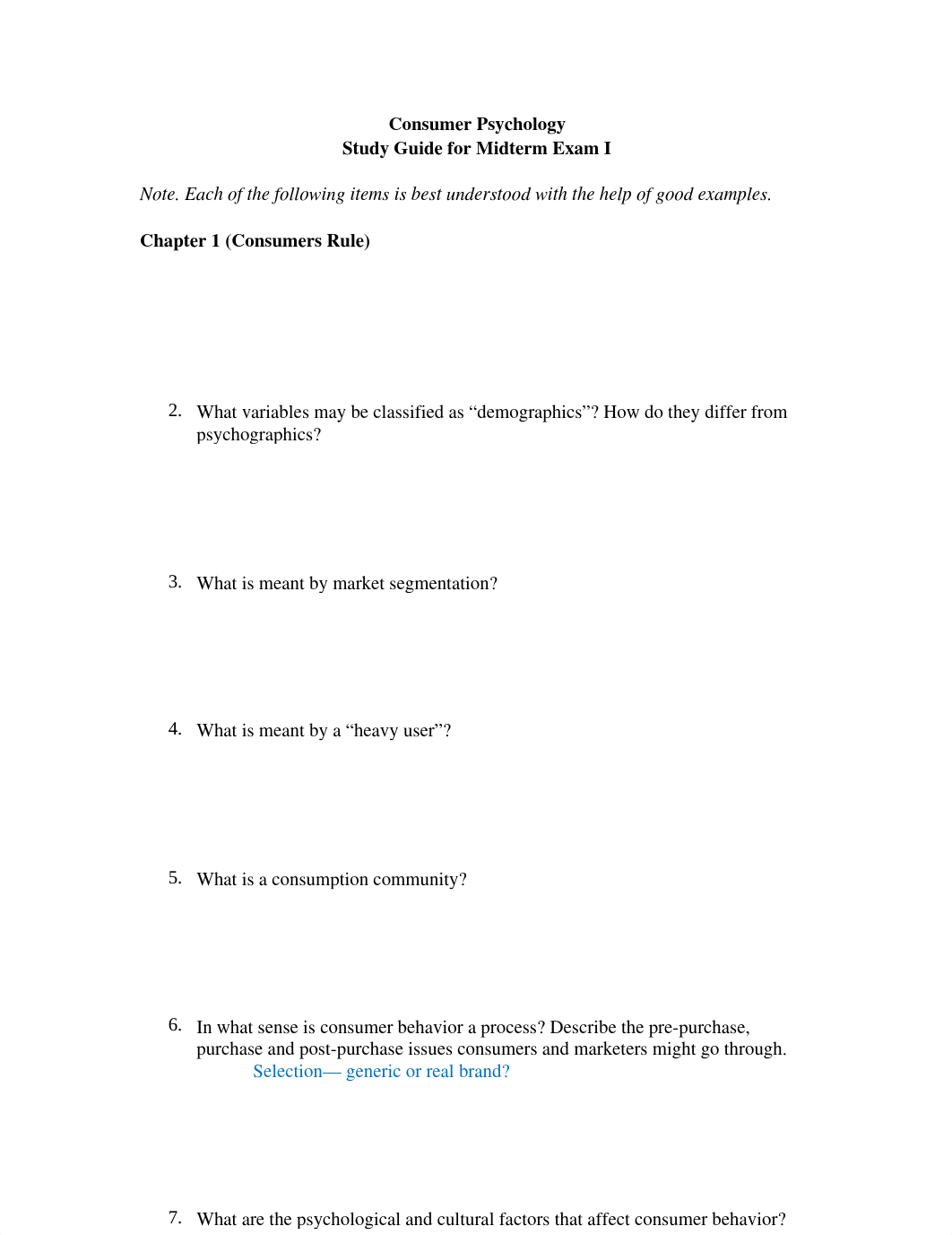 Consumer Psychology Study Guide for Midterm Exam I_d0r0sm370cj_page1