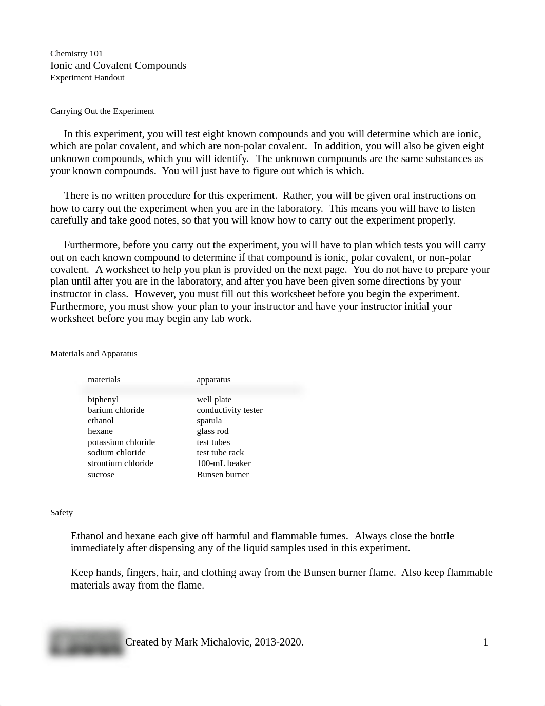 Chem 101 Experiment - Ionic and Covalent Compounds - student guide (1).pdf_d0r7inplauc_page1