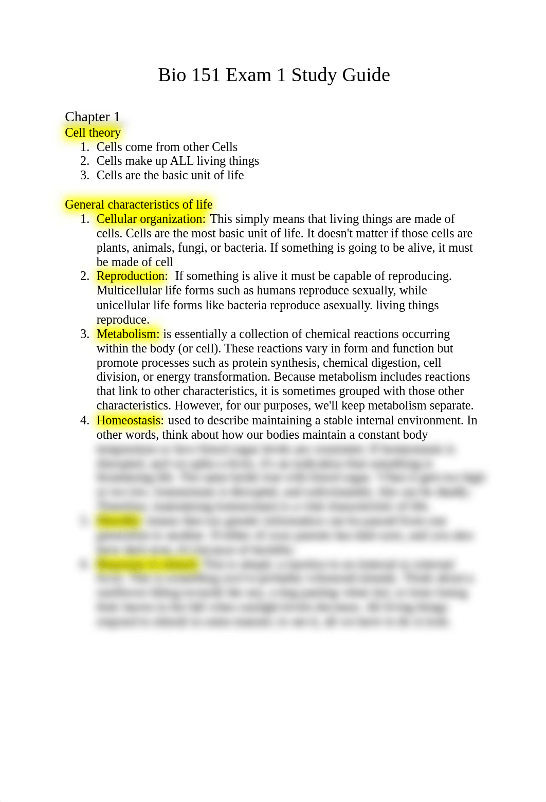 Bio 151 Exam 1 Study Guide.docx_d0rhtasht94_page1