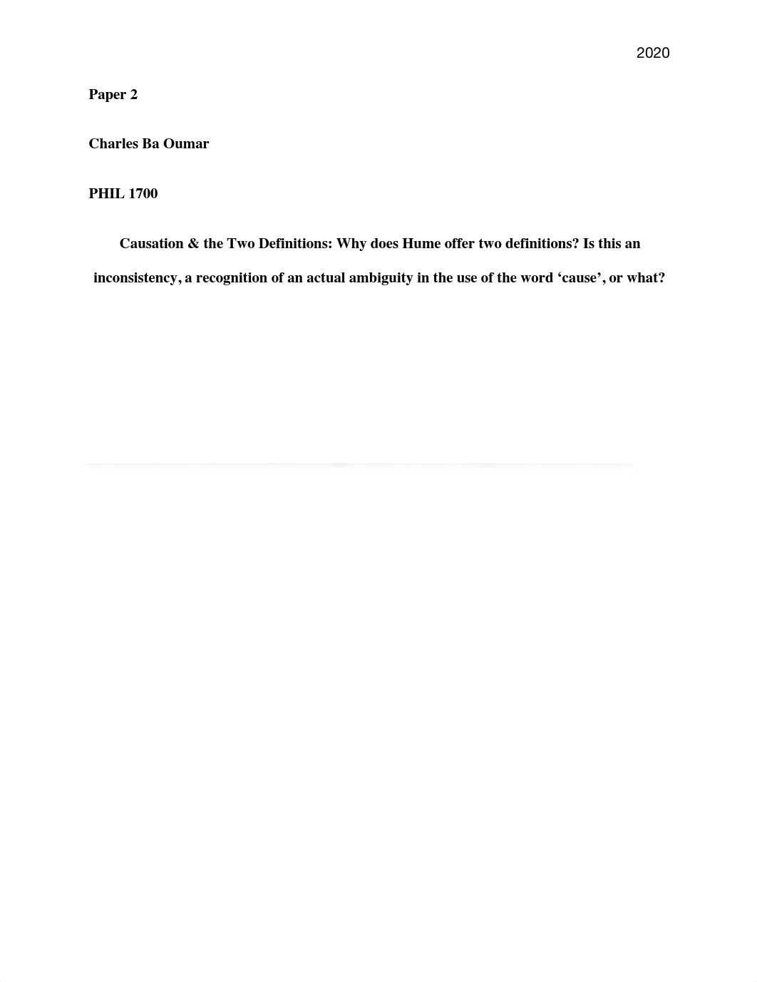 Essay 2 phil: Hume and Causation.pdf_d0rsuyf27lu_page1