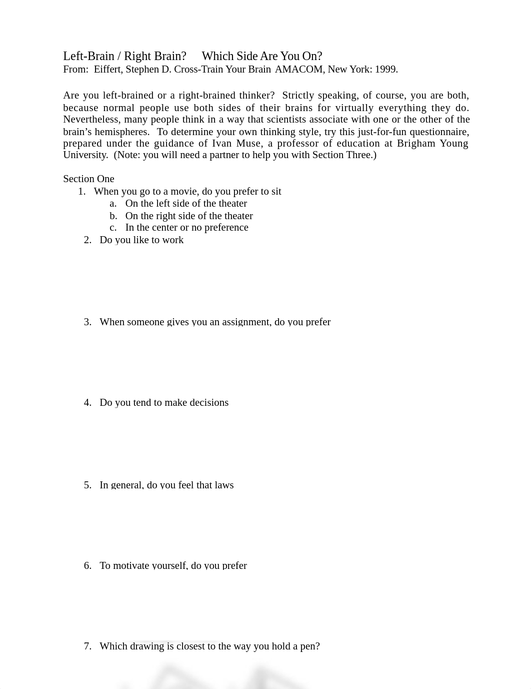 Merrick Gacke - Learning--Left Brain - Right Brain worksheet with answer key.doc_d0sb7g5m4ap_page1