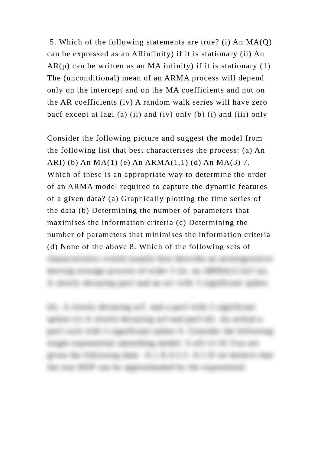 5. Which of the following statements are true (i) An MA(Q) can be ex.docx_d0sf6nnwpgv_page2