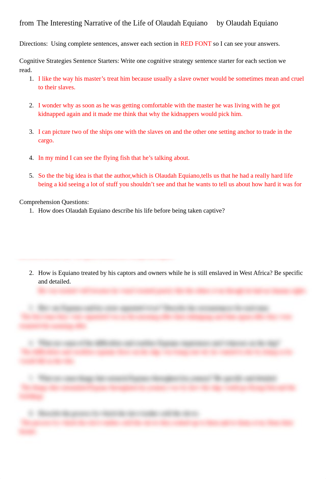 Jared Hernandez - Olaudah Equiano Questions - 3211452.pdf_d0shq53t4e9_page1