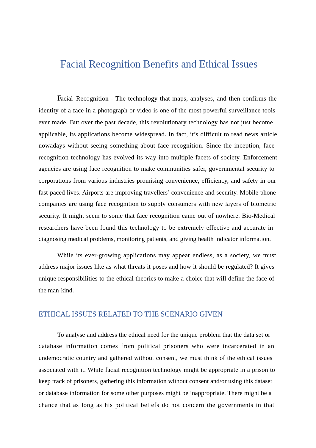 Facial Recognition Benefits and Ethical Issues_001.docx_d0snpxhhp75_page1