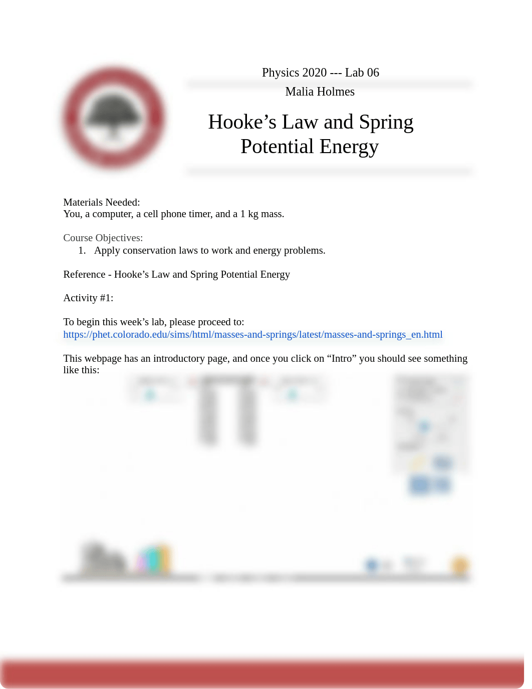 PHY 2020 Lab 06- Hookes Law.docx_d0sx735vk7x_page1