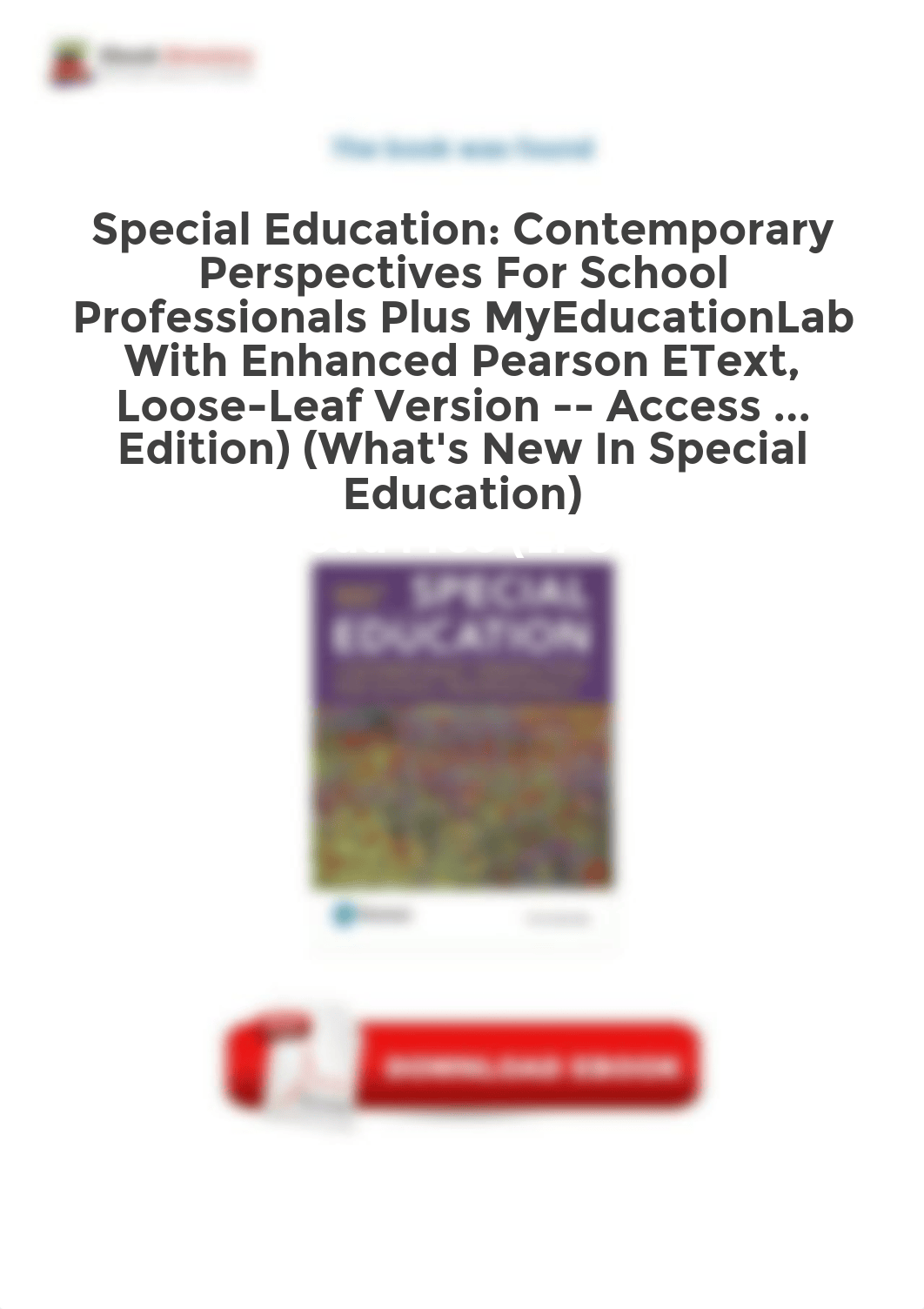 Special Education Contemporary Perspectives For School Professionals Plus Myeducationlab With Enhanc_d0tevpun8ax_page1