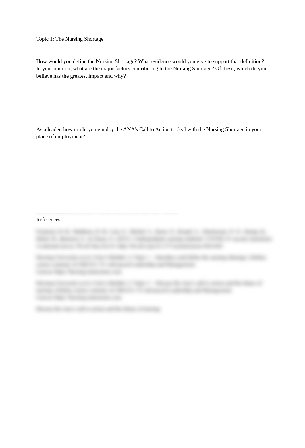 Unit 6 Discussion Staffing, Scheduling, & the Nursing Shortage.docx_d0tfe0eqd7z_page1