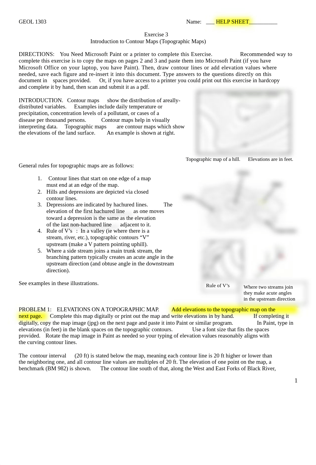 Exercise 3 Intro to Contour Maps_Topographic Maps HELP SHEET IF YOU NEED IT.docx_d0th74xc6vz_page1