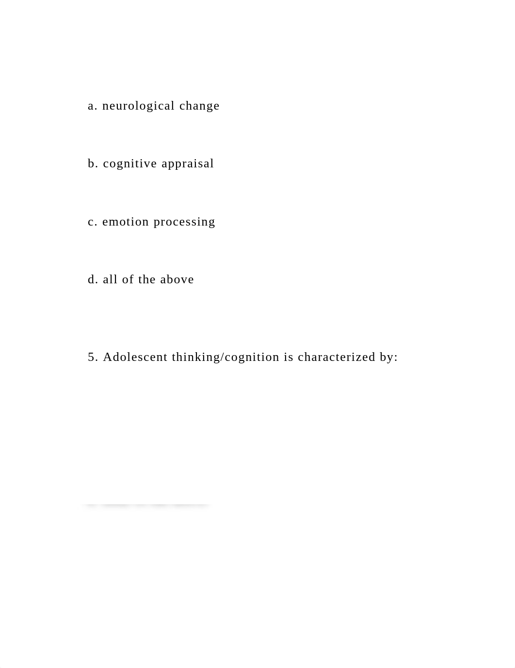 1.   The primary developmental task of adolescence is    .docx_d0tldzg4sjr_page4