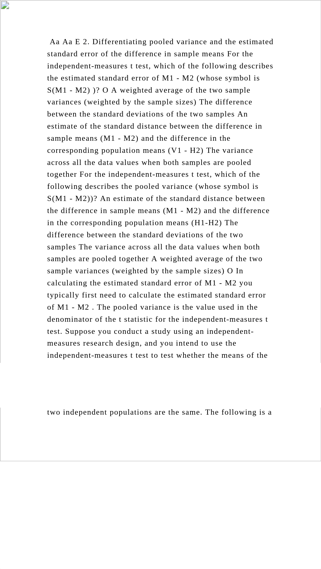 Aa Aa E 2. Differentiating pooled variance and the estimated standard.docx_d0ts9gmecni_page2