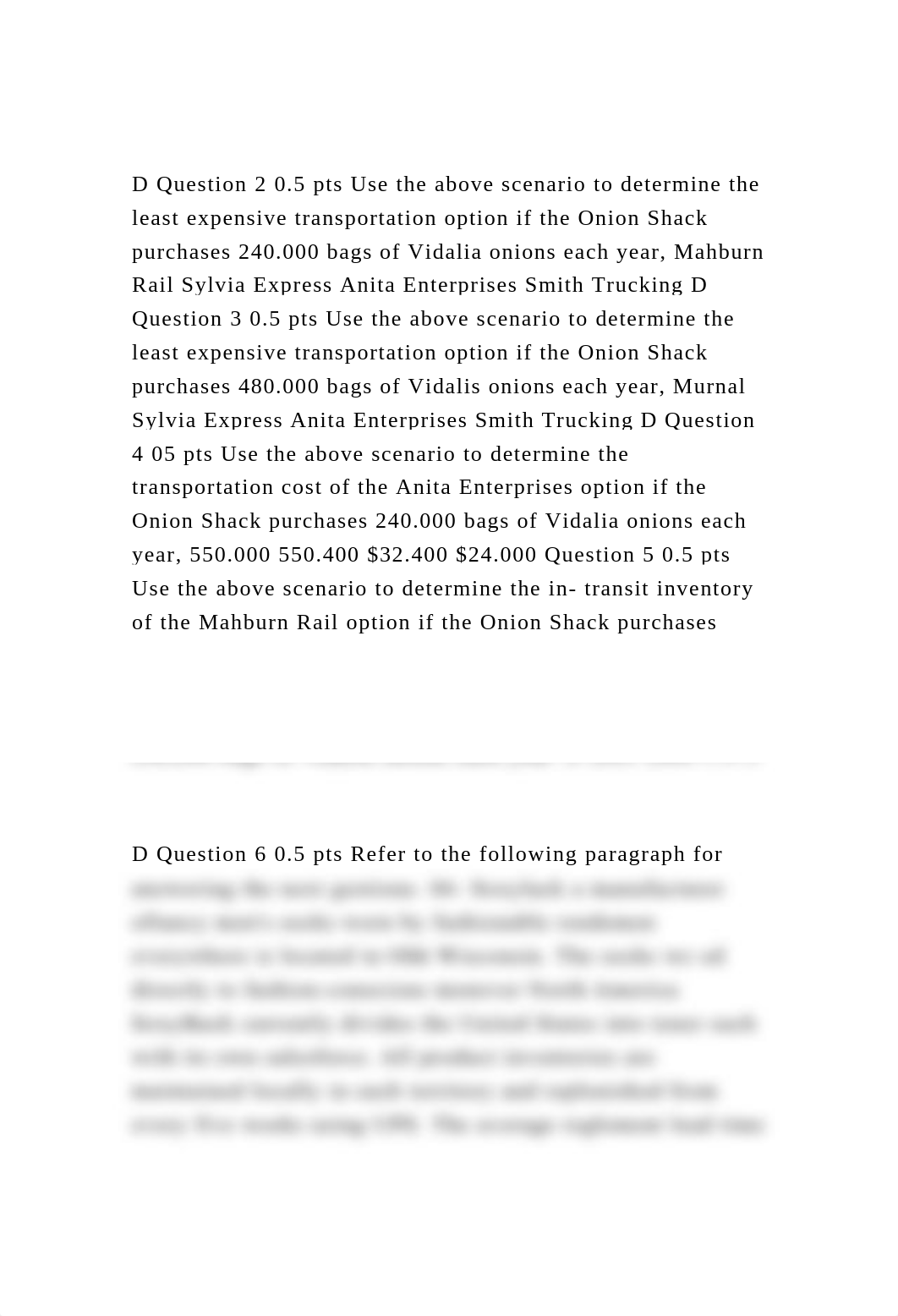 D Question 2 0.5 pts Use the above scenario to determine the least.docx_d0tv39gf31g_page2