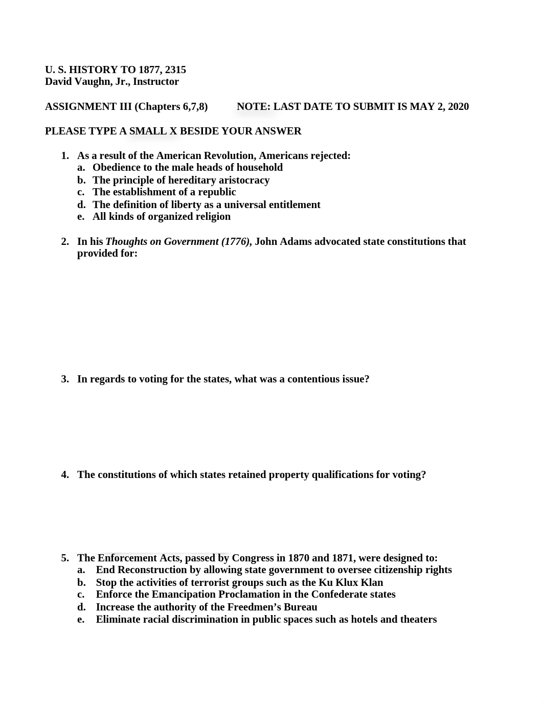 U. S. History to 1877 -2315 -ASSIGNMENT  III -  Spring 2018 -.docx_d0u0k48urn9_page1