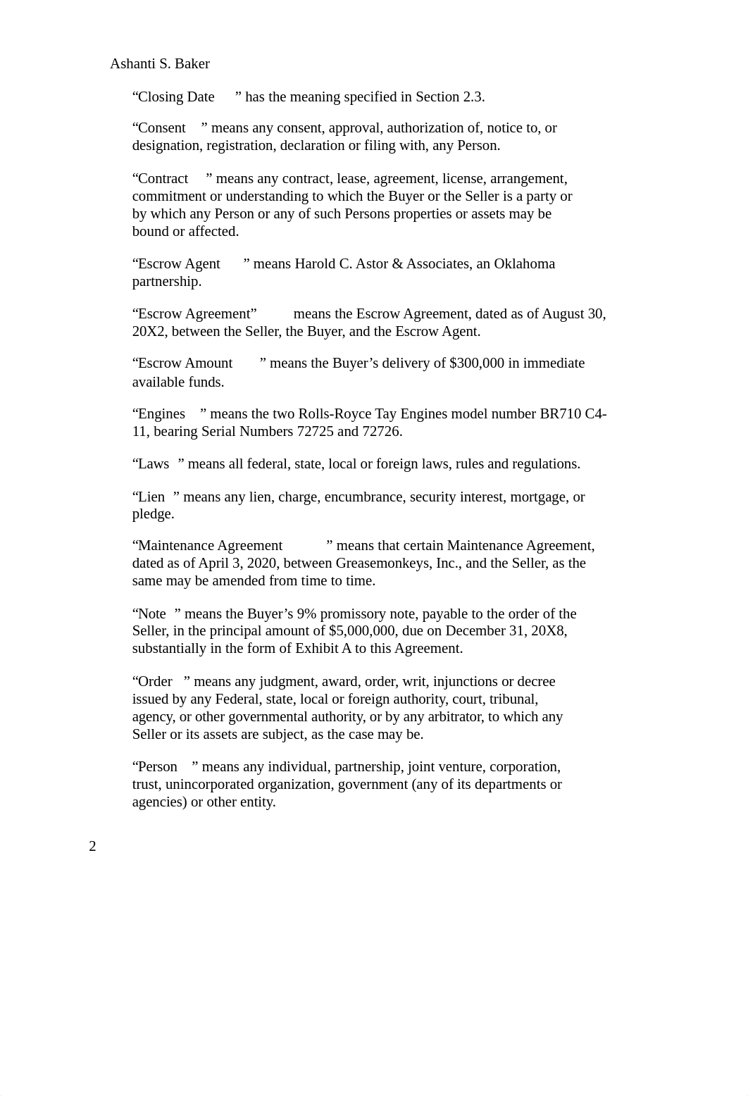 Revised Aircraft Purchase Agreement.docx_d0u269epedx_page2