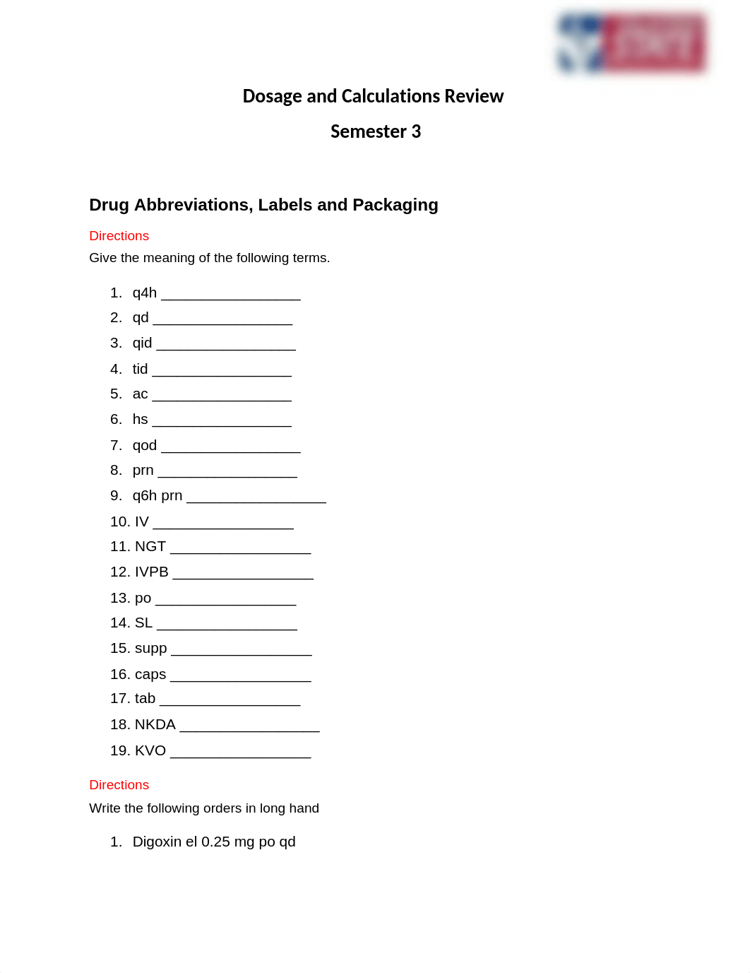 Dosage and Calculations Review Semester 3.docx_d0u5nqoyitg_page1