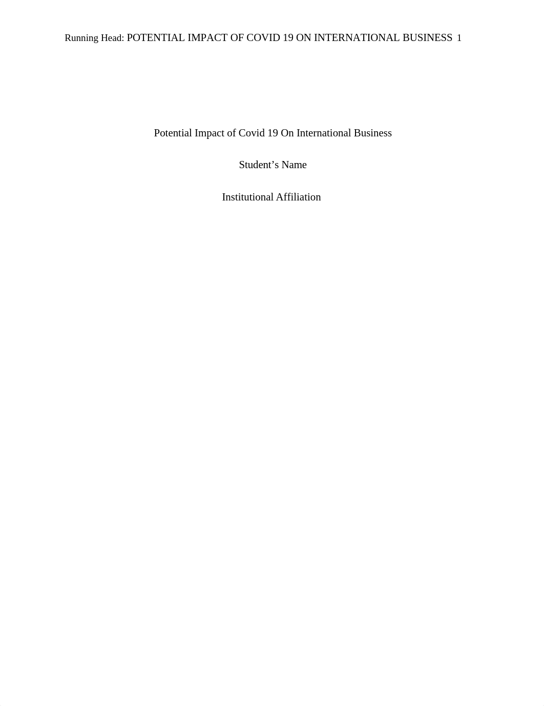 Potential Impact of COVID 19 On International Busines1.docx_d0u689djq75_page1